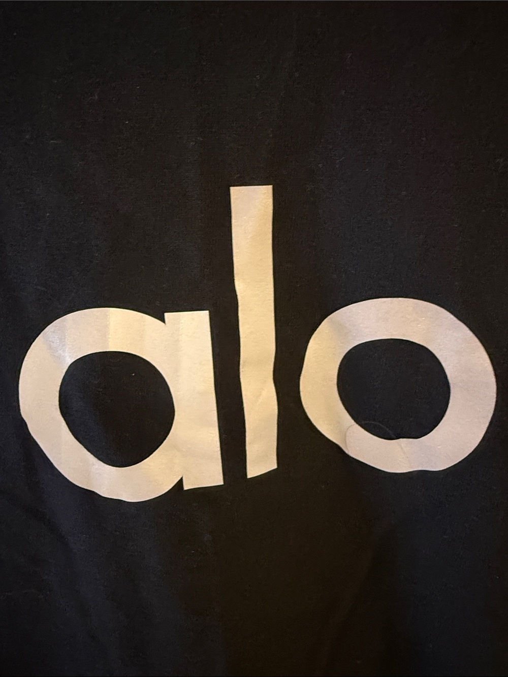 ALO Yoga Black Tee with White Logo - Short Sleeve size M - Picture 2 of 3